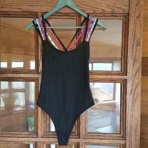 Victoria's Secret Sport Black Bodysuit Small